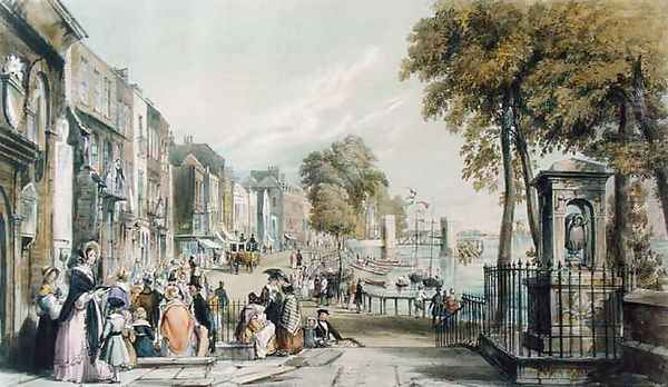 View of Cheyne Walk, Chelsea, 1840 Oil Painting by William Parrott