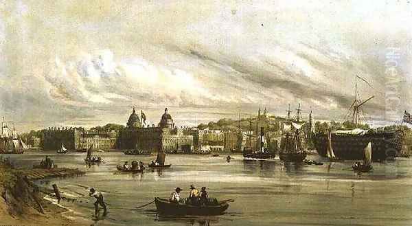 Greenwich and the Dreadnought Oil Painting by William Parrott