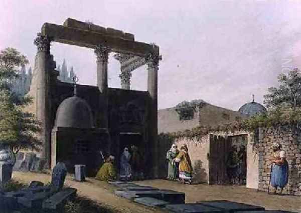 Mosque at Latachia Plate 1 in Syria from Views in the Ottoman Dominions 1810 Oil Painting by Luigi Mayer