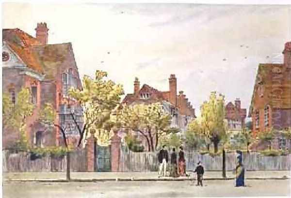 Newton Grove Bedford Park 1882 Oil Painting by Joseph Nash