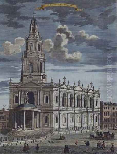 St Mary le Strand from A Book of the Prospects of the Remarkable Places in and about the City of London Oil Painting by Robert Morden