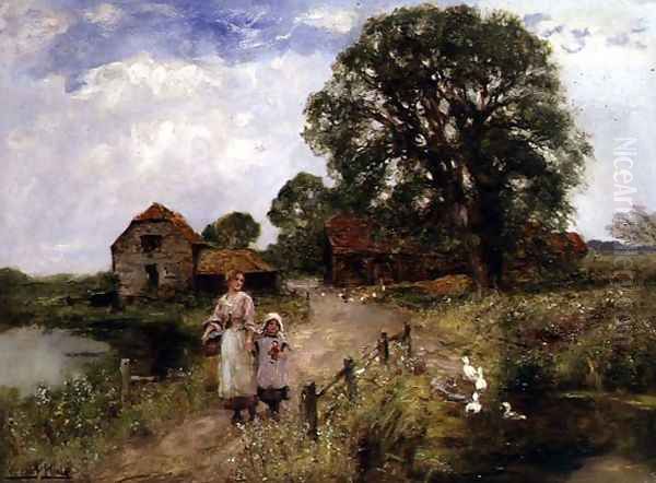 The Path by the River Oil Painting by Henry John Yeend King