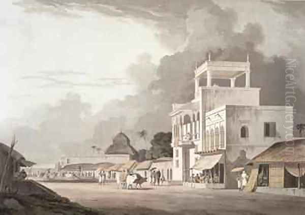 View on the Chitpore Road Calcutta Oil Painting by Thomas Daniell