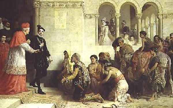 The Supplicants The Expulsion of the Gypsies from Spain 1872 Oil Painting by Edwin Longsden Long