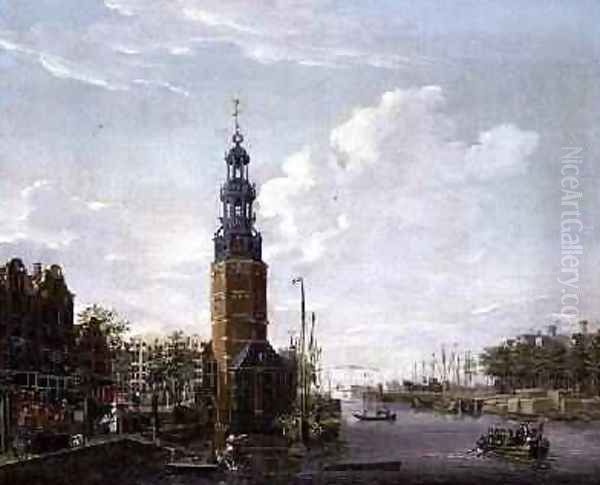 View of Amsterdam with the Montelbaanstower on the Oude Schans, 1777 Oil Painting by Isaak Ouwater