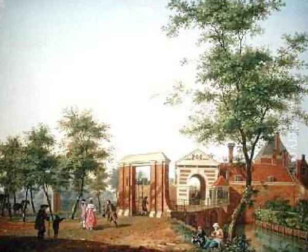 View of the Zylpoort, Harlem, 1780 Oil Painting by Isaak Ouwater