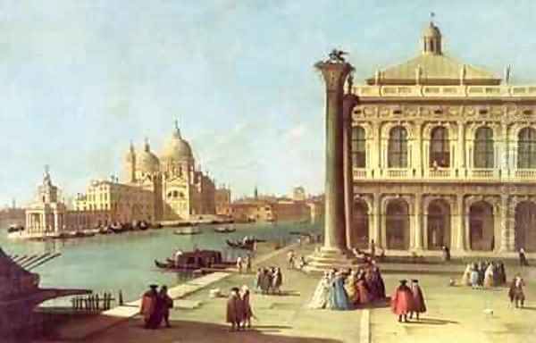 Entrance to the Grand Canal, Venice, with the Piazzetta and the Church of Santa Maria della Salute Oil Painting by G. Canaletto