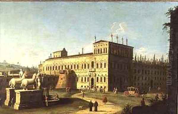 View of the Palazzo del Quirinale, Rome Oil Painting by G. Canaletto