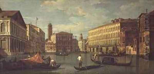 The Grand Canal, Venice, with the Palazzo Mocenigo, Palazzo Balbi, Santa Maria Gloriosa dei Frari and Campo S.Toma Oil Painting by G. Canaletto