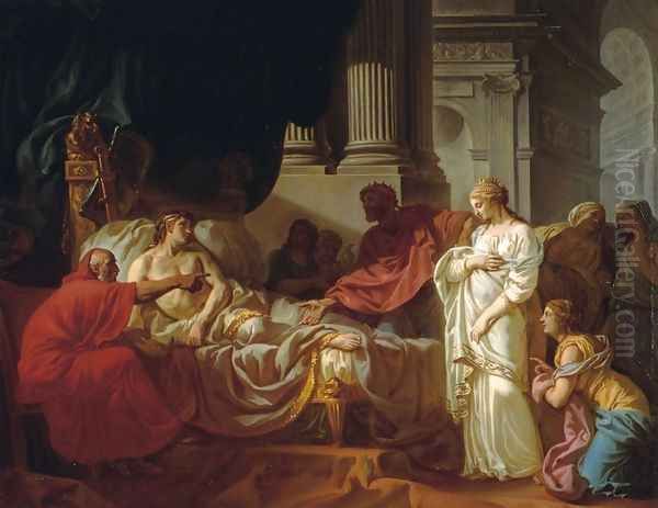 Antiochus and Stratonice Oil Painting by Jacques Louis David