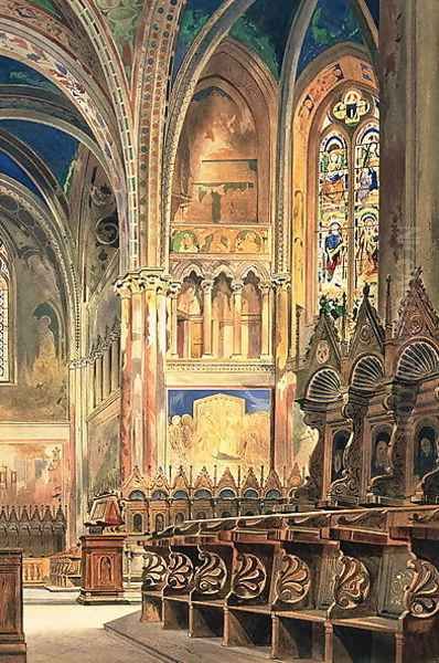 The Upper Church of St Francis, Assisi Oil Painting by Joseph Arthur Palliser Severn