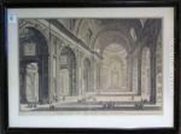 Veduta Interna Della Basilica Di S. Pietro In Vaticano Oil Painting by Giovanni Battista Piranesi