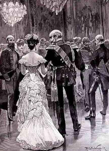 The King of Prussia at a Court Ball in 1862, Pointing Out Bismarck, his New Minister of State, from The Illustrated London News, 26th March 1887 Oil Painting by Richard Caton Woodville