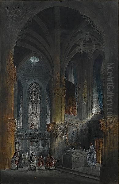 The Lady Chapel, St. Pierre, Caen Oil Painting by Samuel Prout