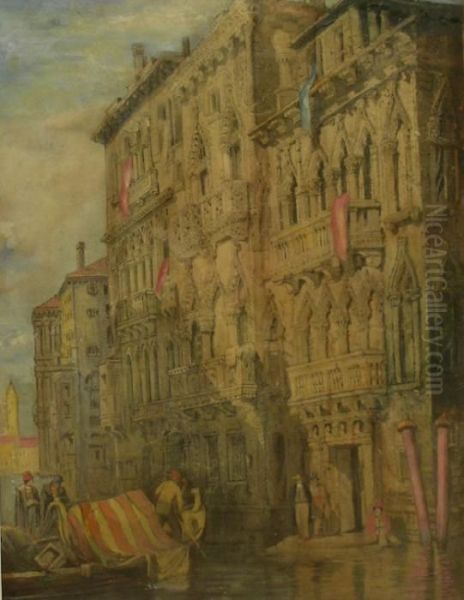 Palazzo Contairini-fasan Venice Oil Painting by Samuel Prout