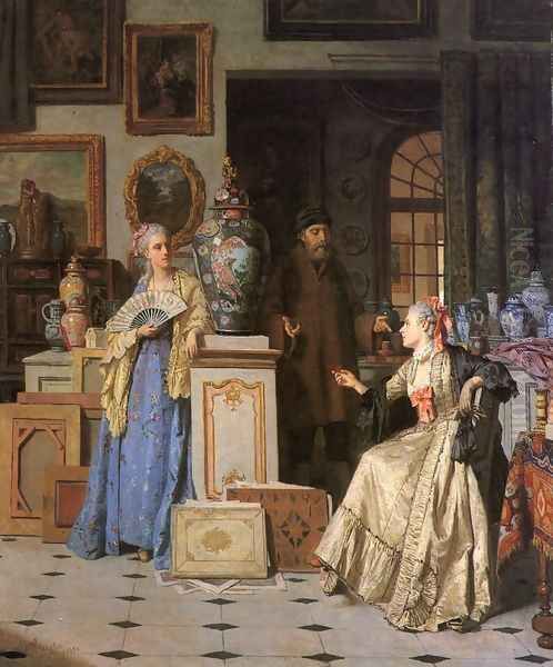 At the Antiquarian's Oil Painting by Jean Carolus