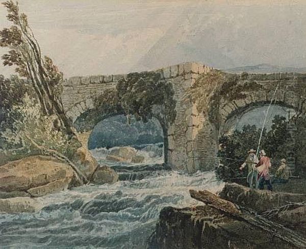 The Stone Bridge Oil Painting by Samuel Prout