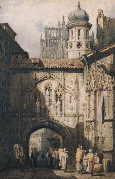 A View In Nuremberg Oil Painting by Samuel Prout