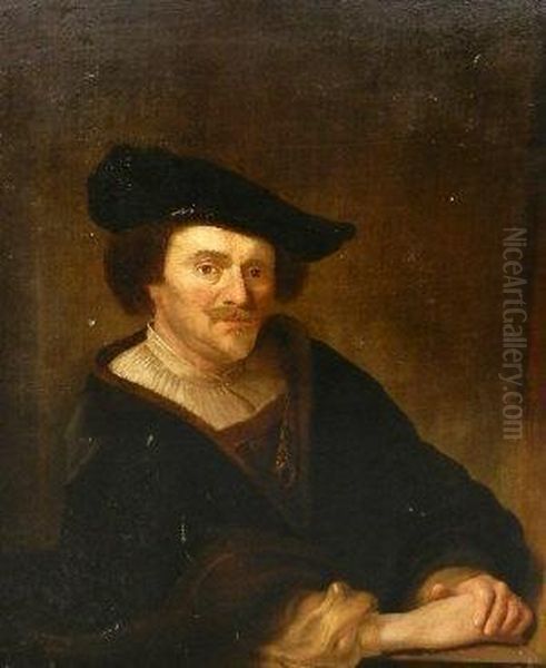 Portrait Of A Seated Man Oil Painting by Rembrandt Van Rijn