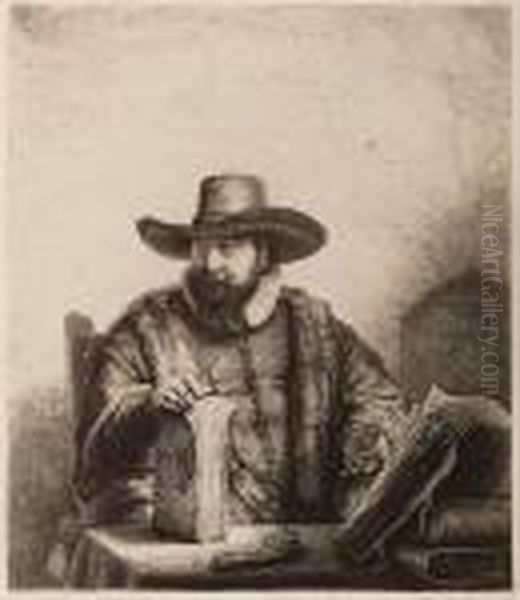 Retrato De Cornelis Claesz Anslo, Predicador Oil Painting by Rembrandt Van Rijn