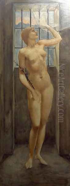 Hope in Prison Oil Painting by Sir Edward Coley Burne-Jones