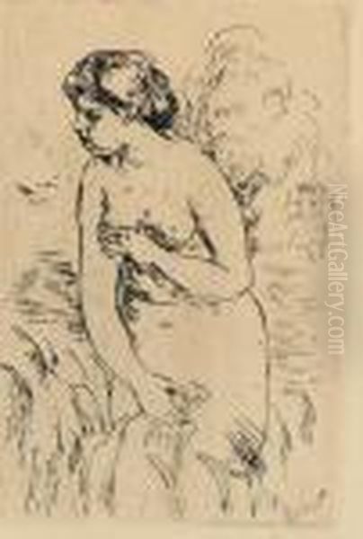 Baigneuse Debout A Mi-jambes Oil Painting by Pierre Auguste Renoir