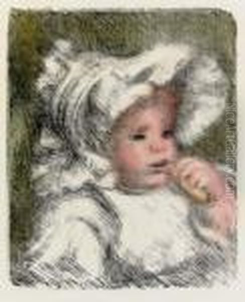 L'enfant Au Biscuit Oil Painting by Pierre Auguste Renoir