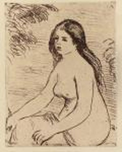 Femme Nue Assise Oil Painting by Pierre Auguste Renoir