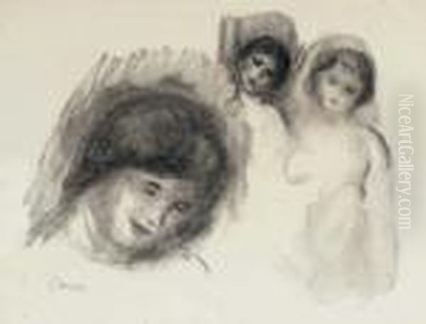 La Pierre Aux Trois Croquis, 
From Douze Lithographies Originales De Pierre-auguste Renoir Oil Painting by Pierre Auguste Renoir