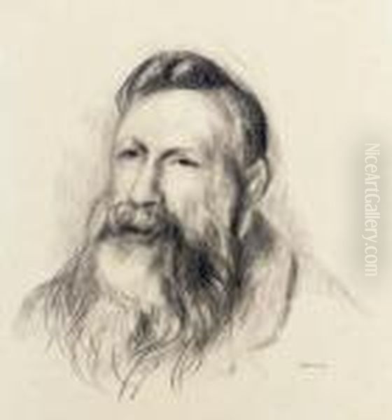 Auguste Rodin Oil Painting by Pierre Auguste Renoir