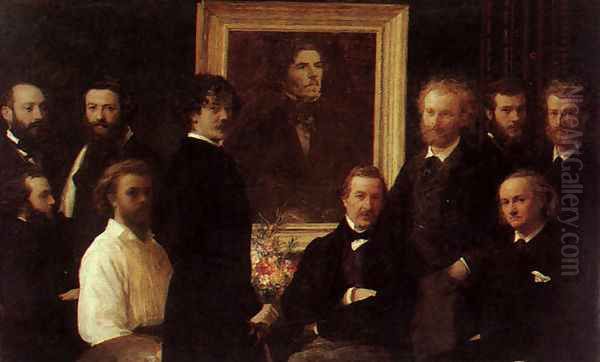 Homage to Delacroix 1864 Oil Painting by Ignace Henri Jean Fantin-Latour