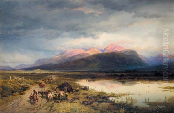 Departing Day, Ben Nevis Oil Painting by Thomas Miles Richardson