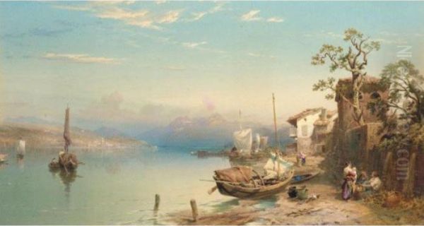 Lake Como Oil Painting by Thomas Miles Richardson