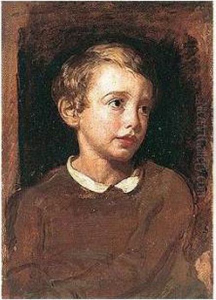 Portrait Of Thomas Knyvett Richmond, The Artist's Son, When A Boy Oil Painting by George Richmond