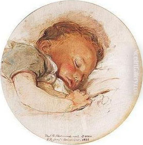 Study Of Thomas Knyvett Richmond Aged Three Oil Painting by George Richmond