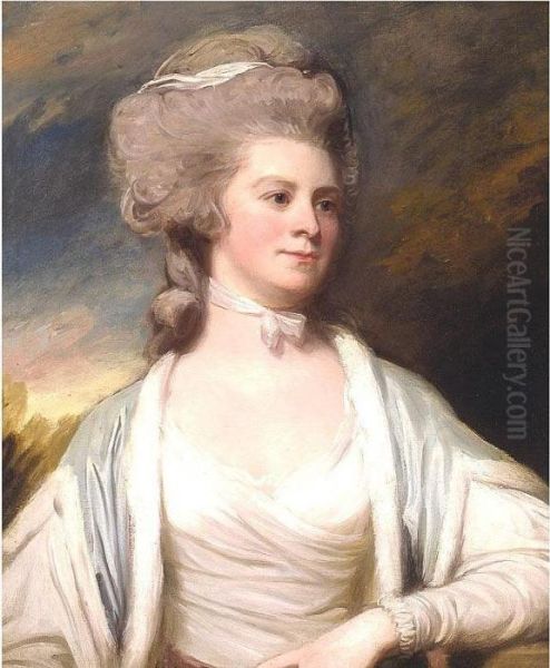 Portrait Of Mrs. Ann Brown Oil Painting by George Romney