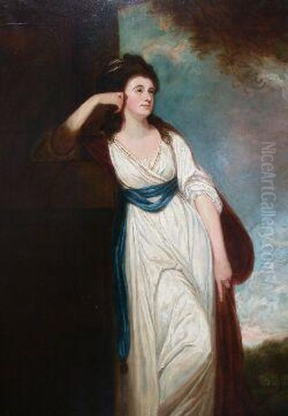 Full Length Portrait Of Lady Isabella Buchan Oil Painting by George Romney