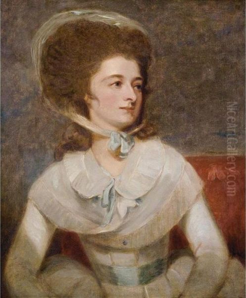 Portrait Of Lady Albinia Cumberland (nee Albinia Hobart) Oil Painting by George Romney