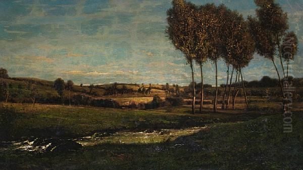 Evening Landscape Oil Painting by Theodore Rousseau