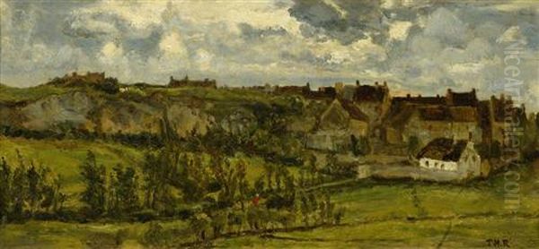 Landscape With Village. Oil Painting by Theodore Rousseau