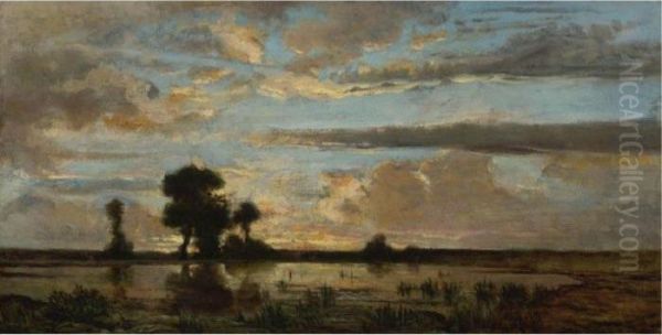 Soleil Couchant Oil Painting by Theodore Rousseau