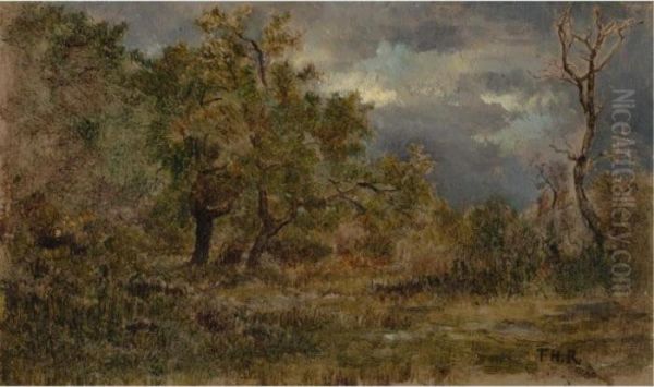 Clairiere En Foret De Fontainebleau Oil Painting by Theodore Rousseau