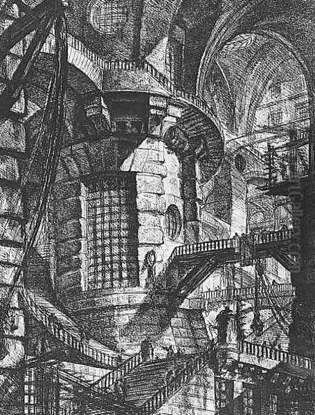 Carceri d'Invenzione- plate III (second edition) 1760 Oil Painting by Giovanni Battista Piranesi