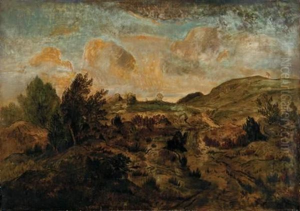  Paysage De Fontainebleau  Oil Painting by Theodore Rousseau