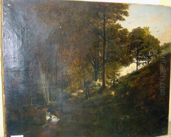 Paysage De Foret. Oil Painting by Theodore Rousseau