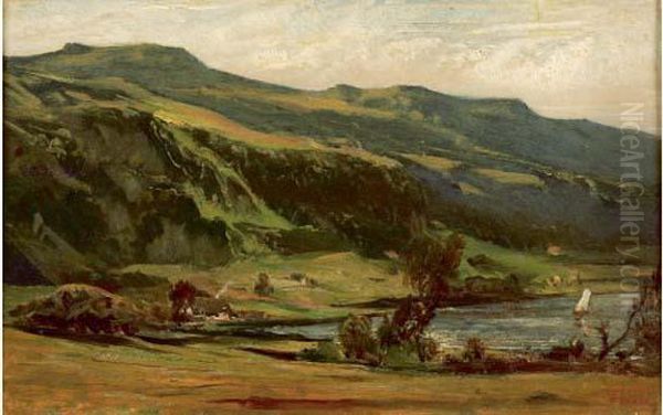 Paysage D'auvergne Oil Painting by Theodore Rousseau