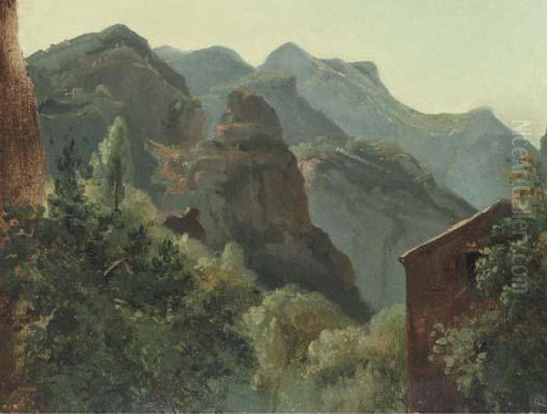 Versant De La Vallee De Saint-vincent (auvergne) Oil Painting by Theodore Rousseau