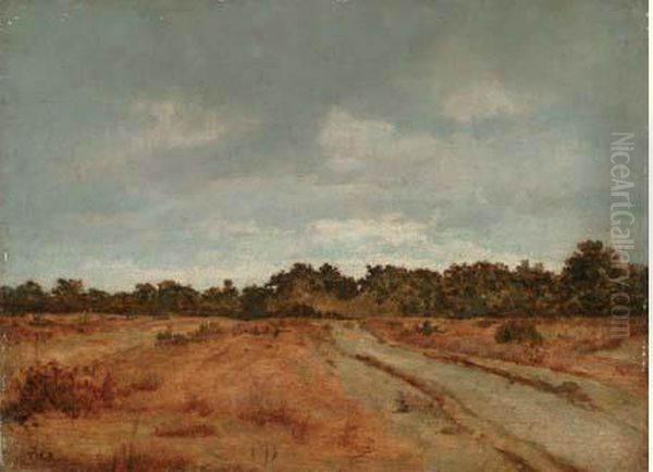 Chemin A Ornieres Dans La Lande De Barbizon Oil Painting by Theodore Rousseau