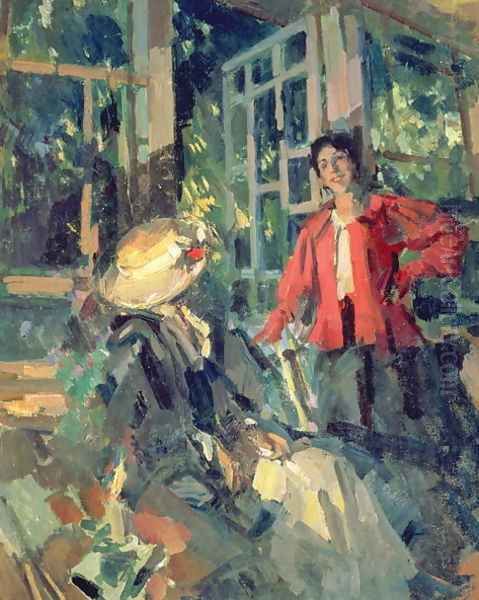 At the Window, 1919 Oil Painting by Konstantin Alexeievitch Korovin