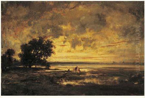 Paysage Anime Oil Painting by Theodore Rousseau